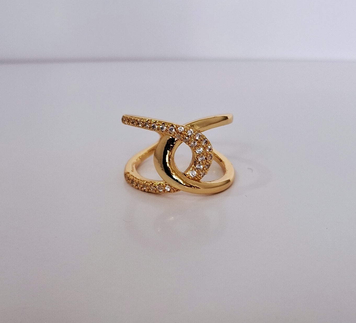 Olivia Adjustable Ring | 18K Gold-Plated-Step - Up