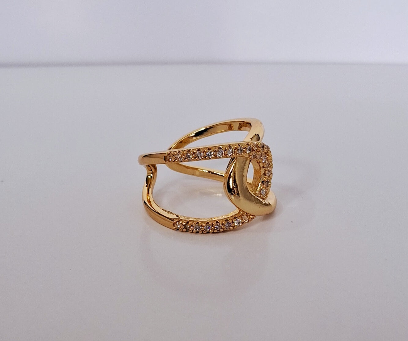 Olivia Adjustable Ring | 18K Gold-Plated-Step - Up