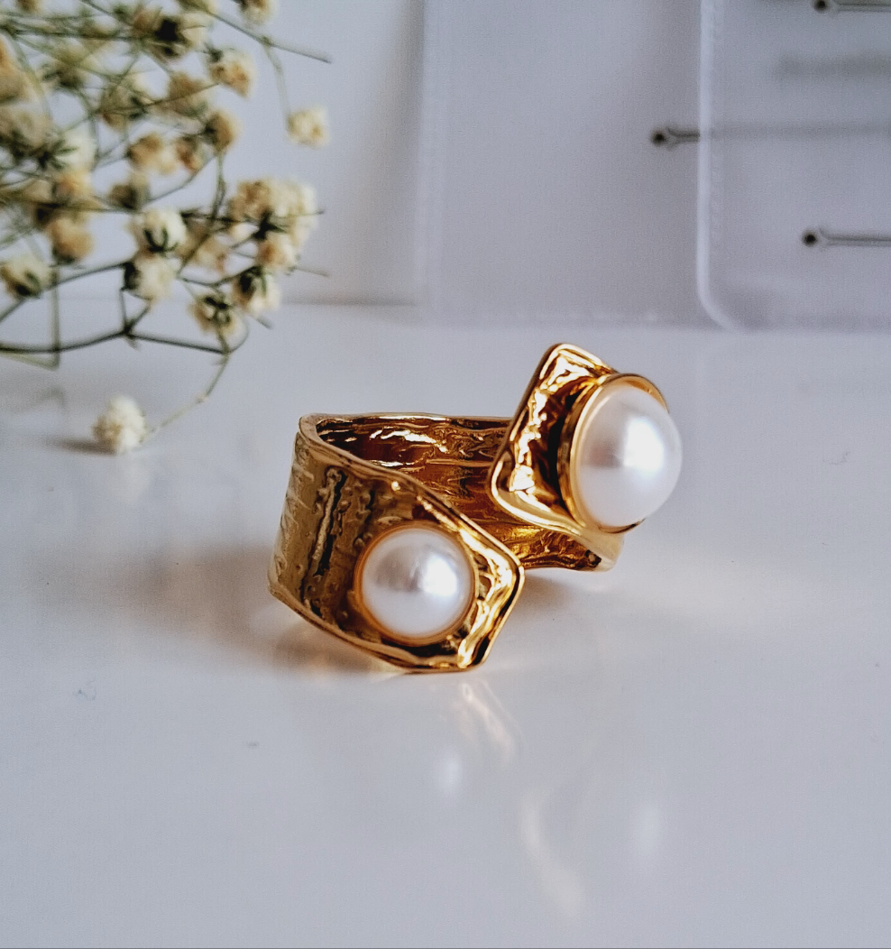 Oyster adjustable ring || 18K Gold-Plated waterproof-Step - Up