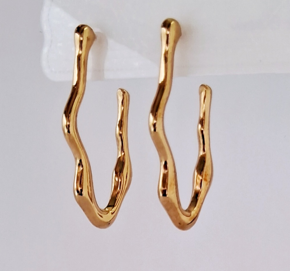 Twisted Drop Earrings | 18K Gold-Plated-Step - Up