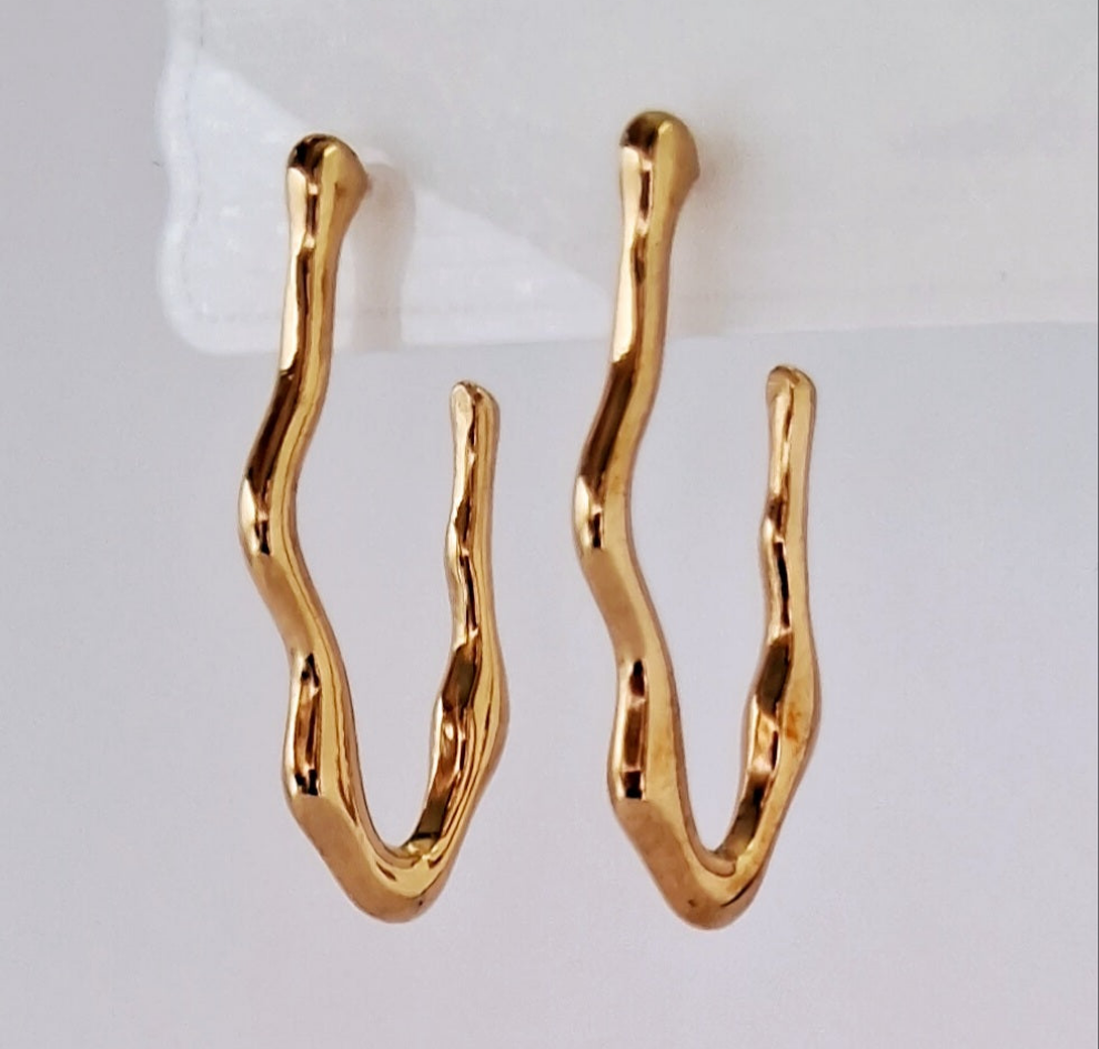 Twisted Drop Earrings | 18K Gold-Plated-Step - Up
