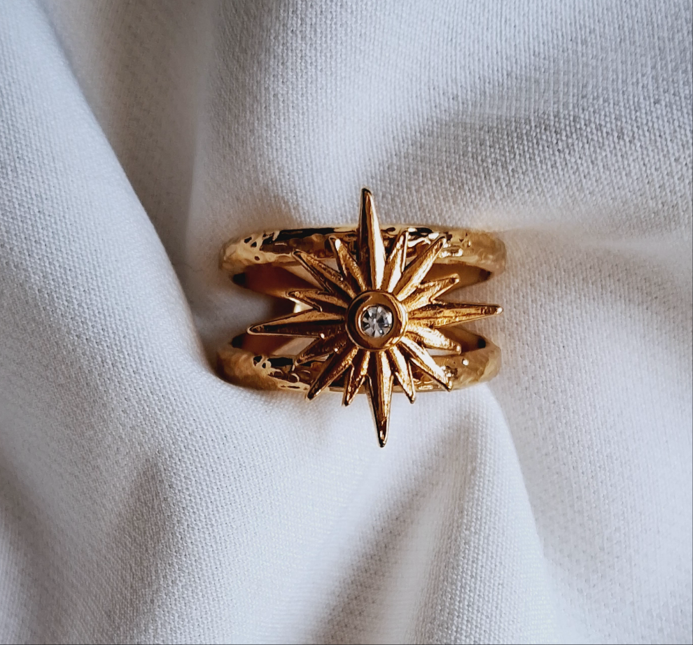 Ray adjustable ring || 18K Gold-Plated waterproof
