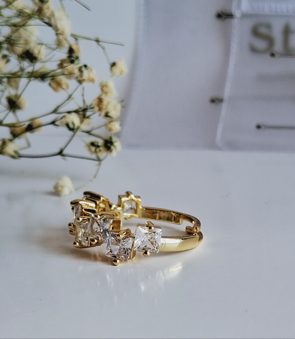 Ivy adjustable ring || 18K Gold-Plated waterproof-Step - Up