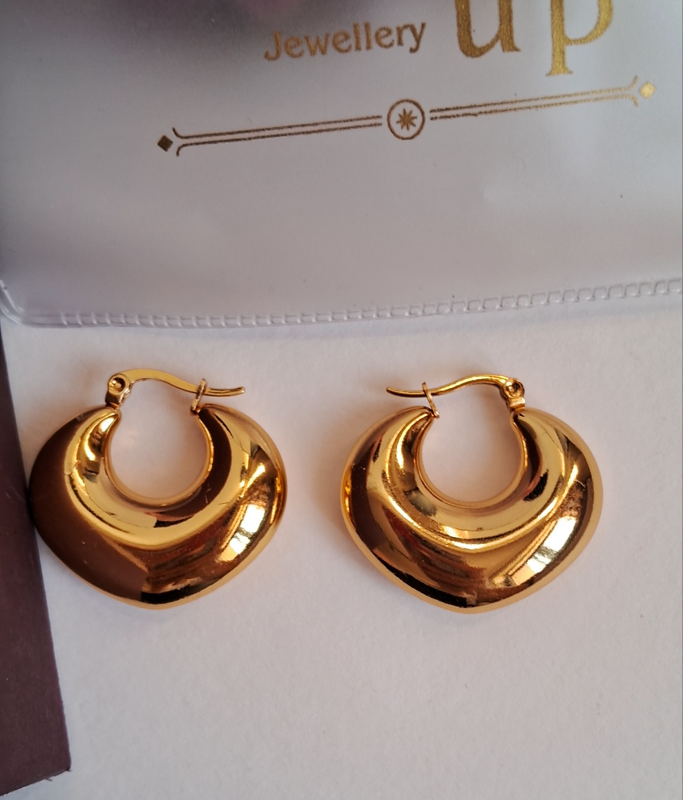 Core hoop earrings || 18k-Gold Plated Waterproof-Step - Up
