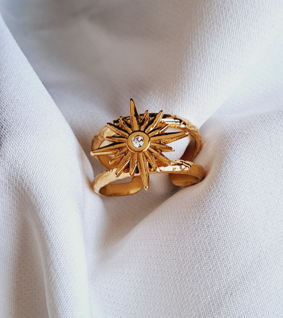 Ray adjustable ring || 18K Gold-Plated waterproof