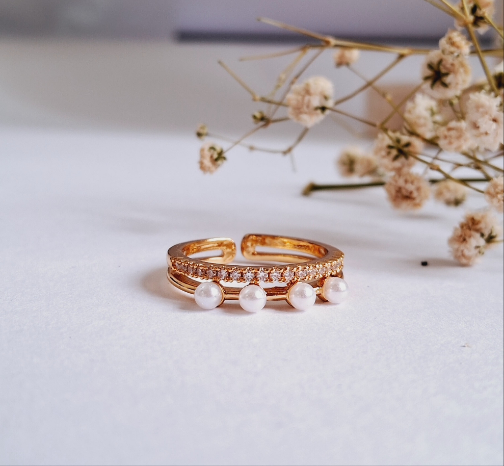 Ria Adjustable Ring || 18K Gold-Plated waterproof