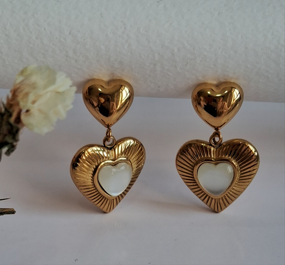 Sweetheart earrings || 18k-Gold Plated Waterproof-Step - Up