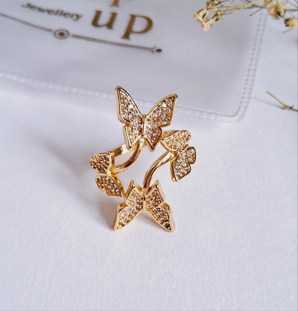 Butterfly Statement Ring || 18K Gold-Plated waterproof
