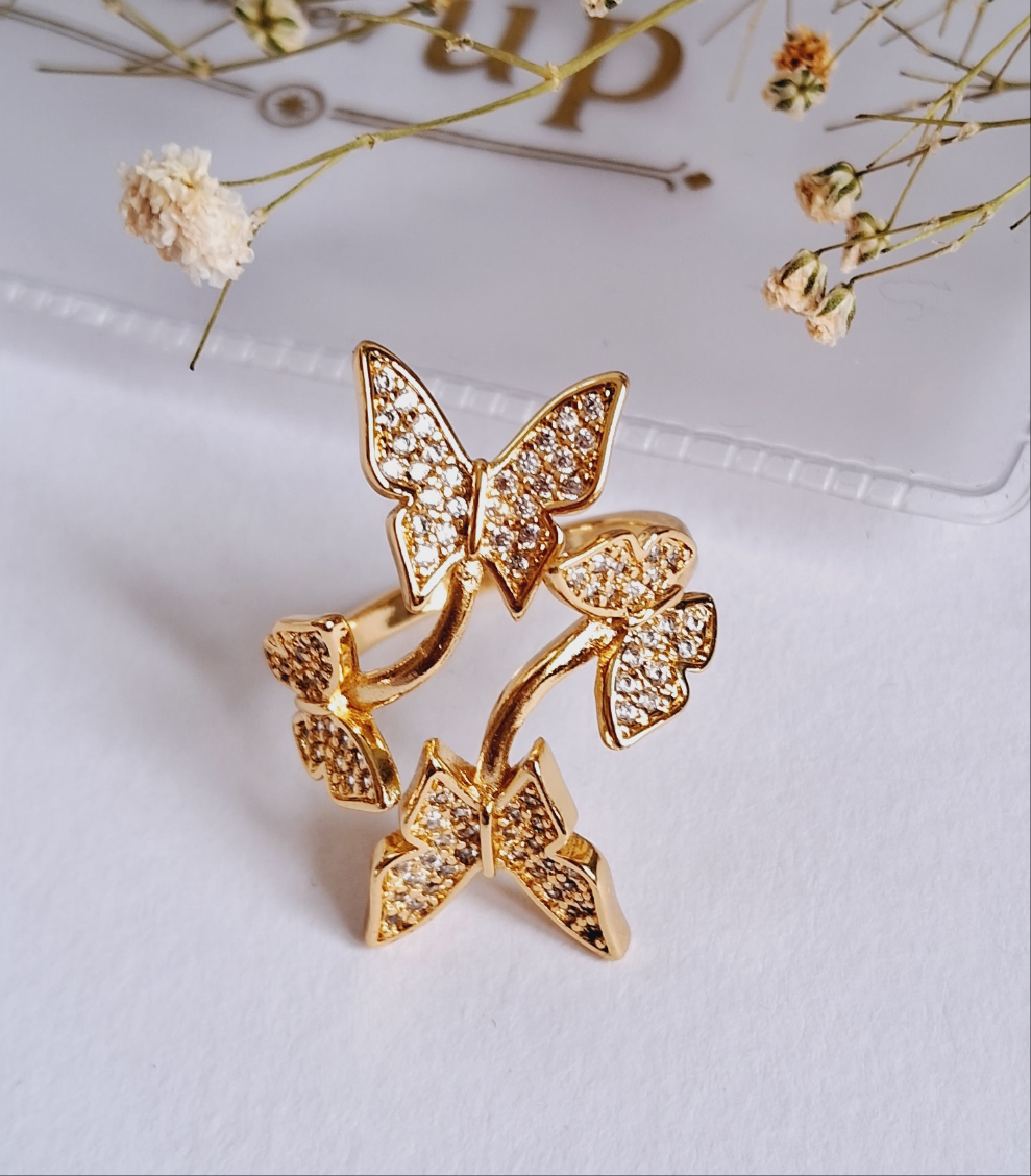 Butterfly Statement Ring || 18K Gold-Plated waterproof