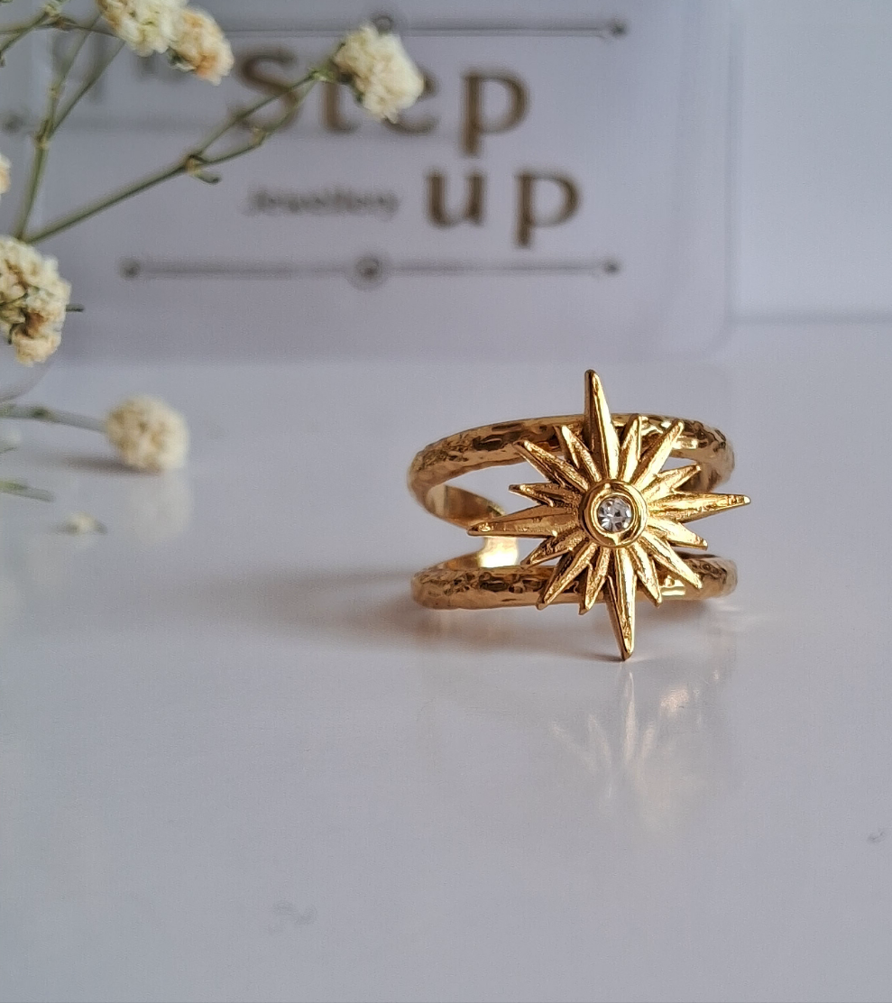 Ray adjustable ring || 18K Gold-Plated waterproof