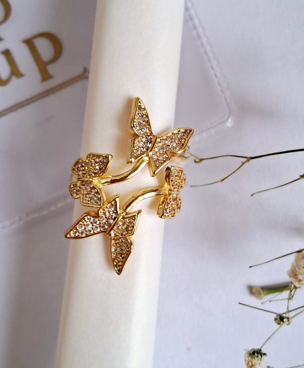 Butterfly Statement Ring || 18K Gold-Plated waterproof