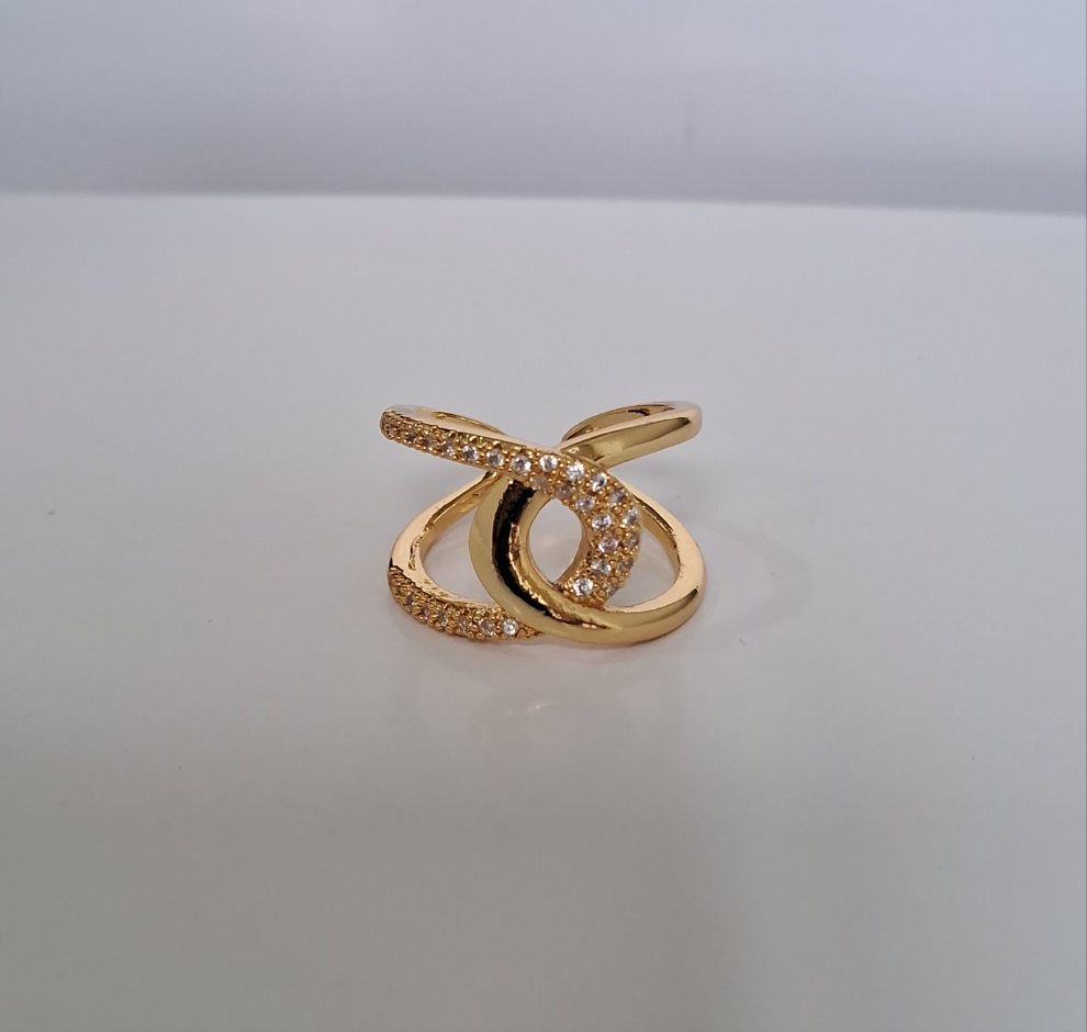 Olivia Adjustable Ring | 18K Gold-Plated-Step - Up