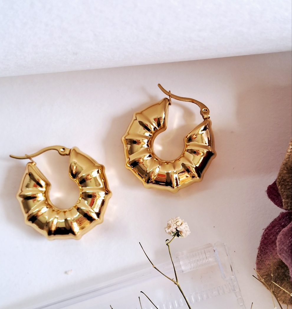 Halo Hoops Earrings || 18k-Gold Plated Waterproof-Step - Up