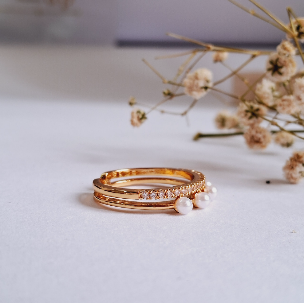 Ria Adjustable Ring || 18K Gold-Plated waterproof
