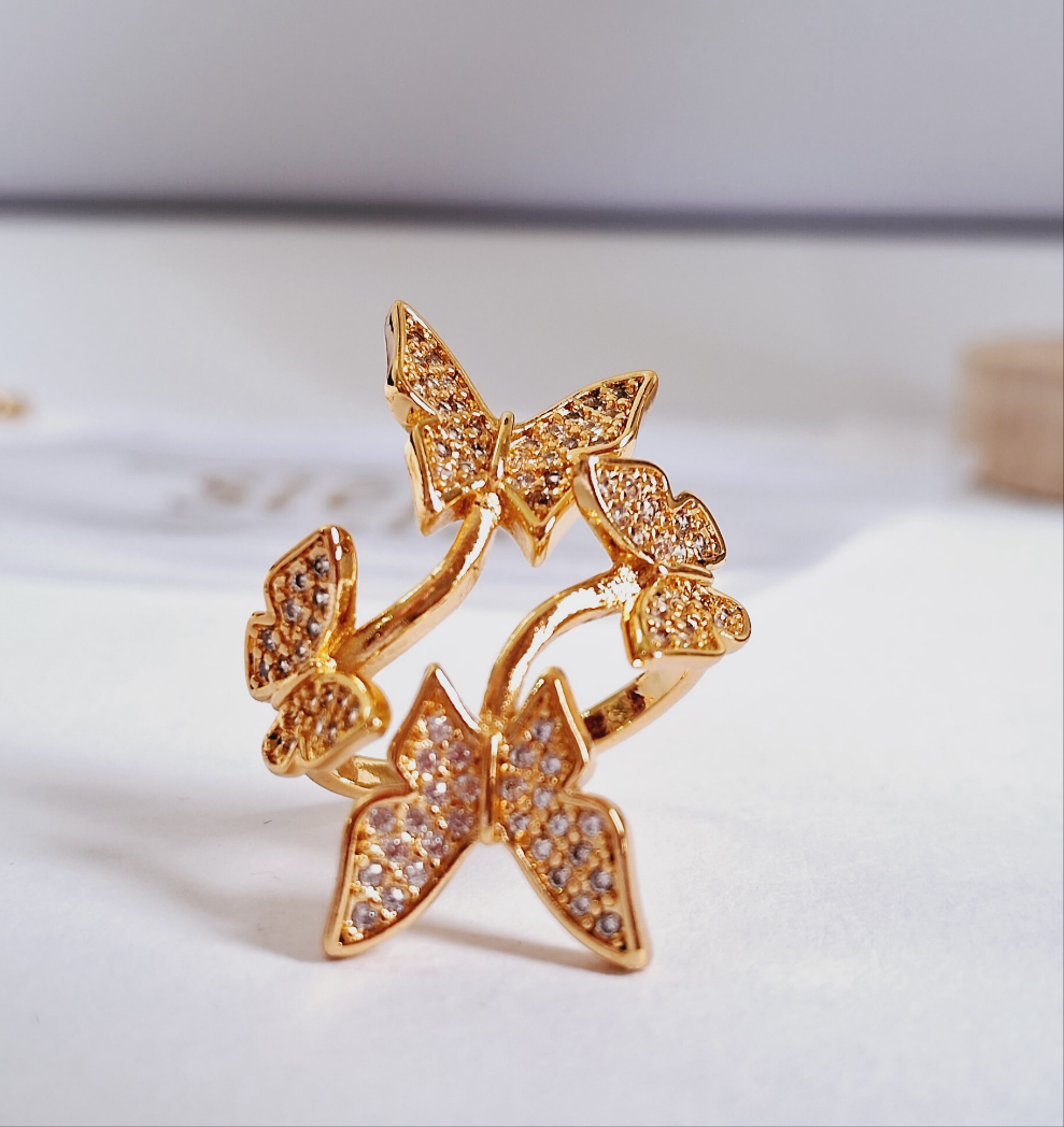 Butterfly Statement Ring || 18K Gold-Plated waterproof