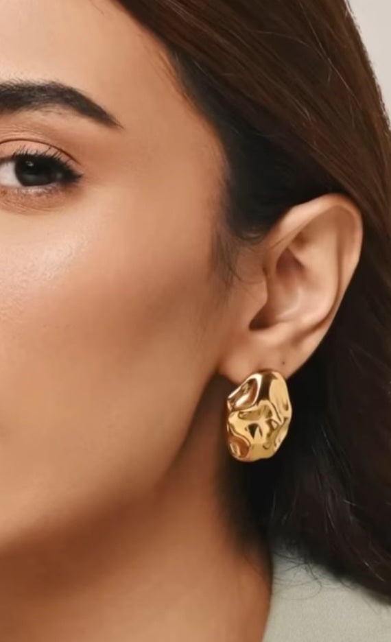 Dainty Earrings | 18K Gold-Plated-Step - Up