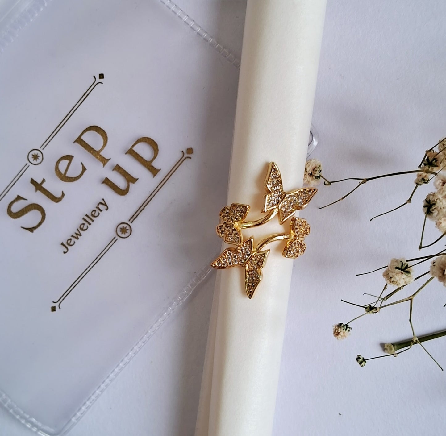 Butterfly Statement Ring || 18K Gold-Plated waterproof