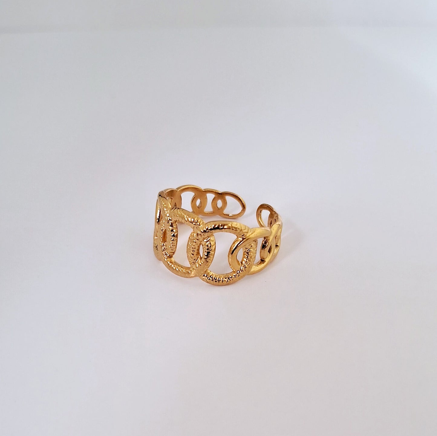 Zara Blaze Adjustable Ring | 18K Gold-Plated-Step - Up