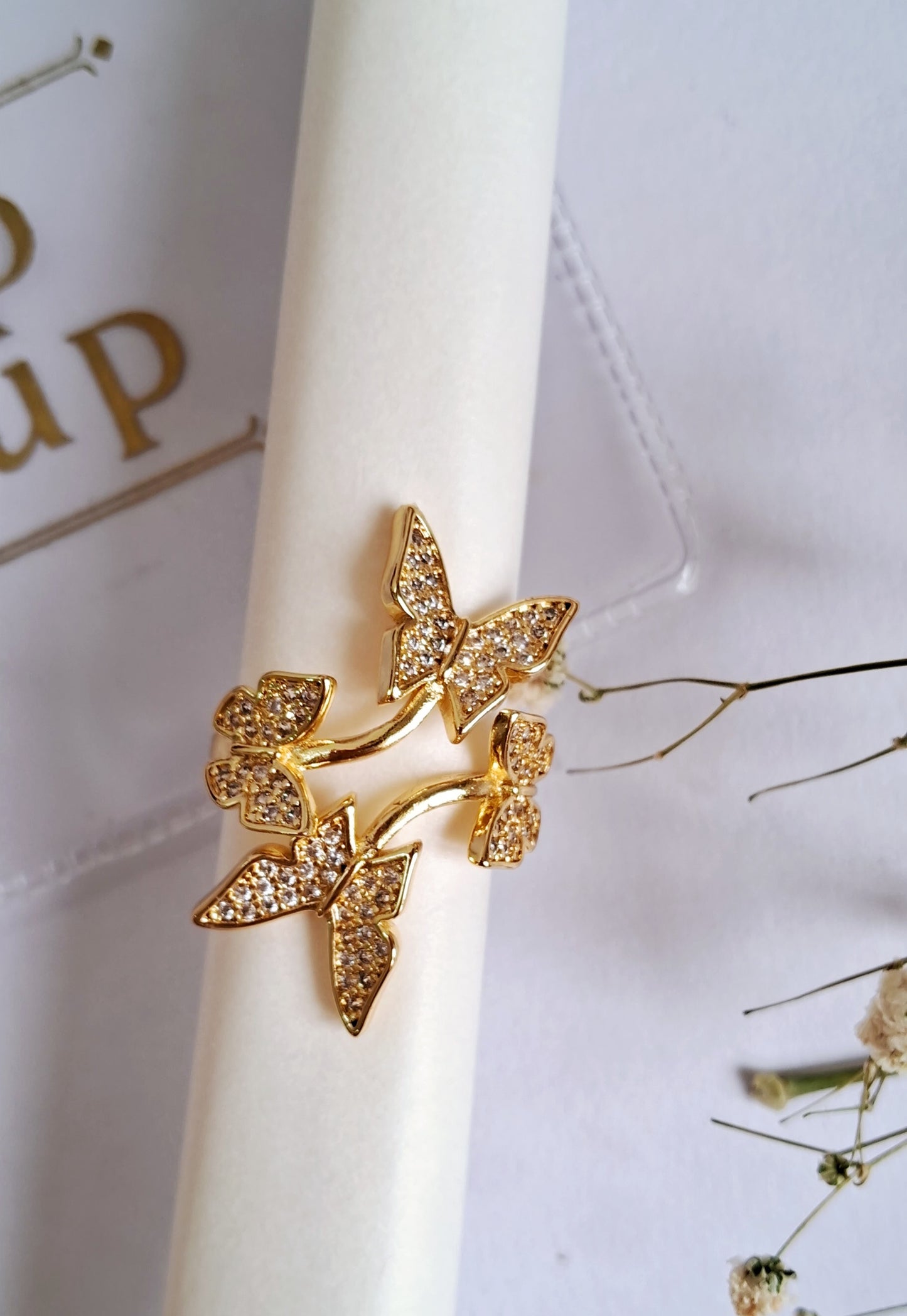 Butterfly Statement Ring || 18K Gold-Plated waterproof