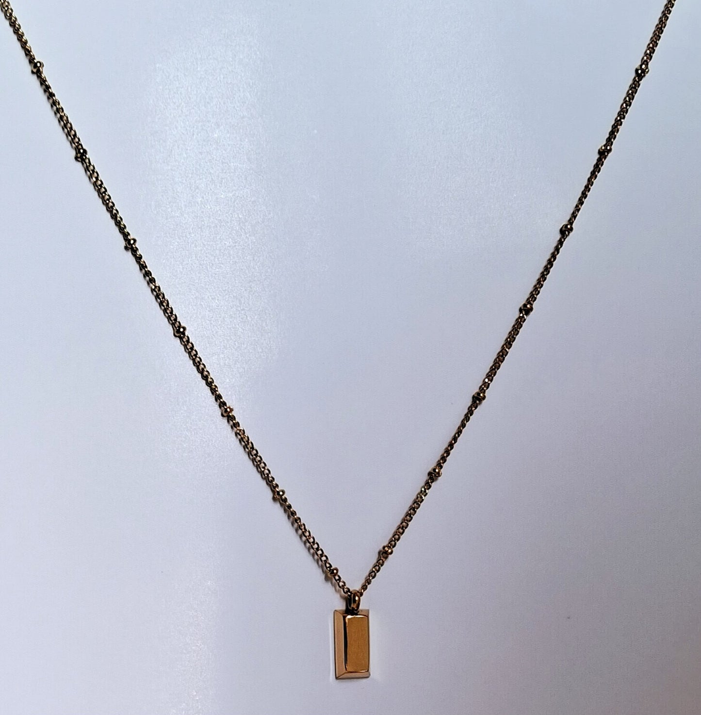 Golden Block Necklace | 18K Gold-Plated-Step - Up