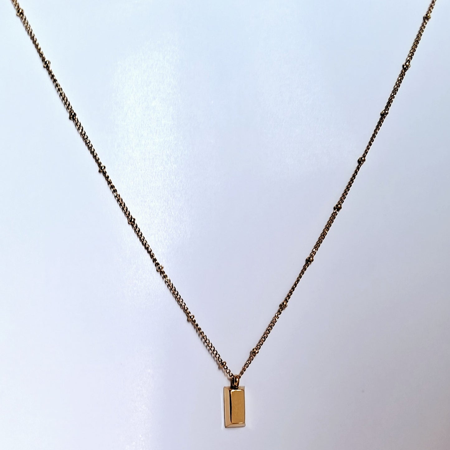 Golden Block Necklace | 18K Gold-Plated-Step - Up