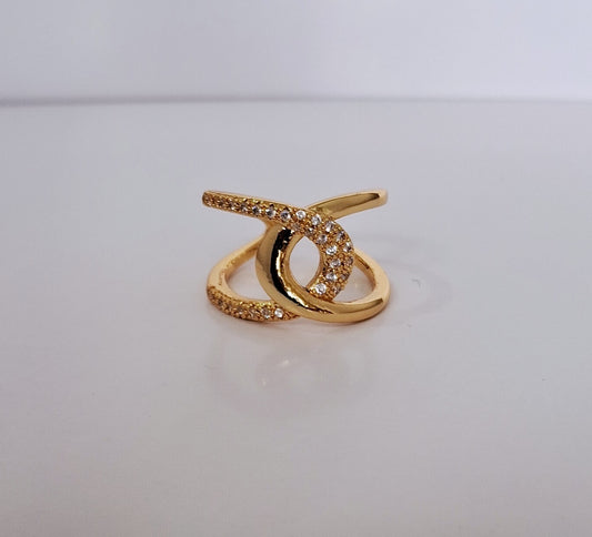 Olivia Adjustable Ring | 18K Gold-Plated-Step - Up