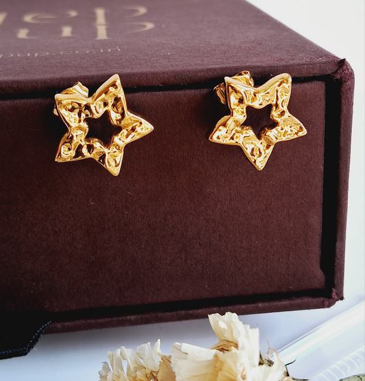 Starlet studs || 18k-Gold Plated-Step - Up