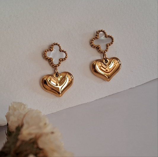 Heart Drop earrings || 18K Gold-Plated waterproof