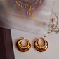 Core hoop earrings || 18k-Gold Plated Waterproof-Step - Up