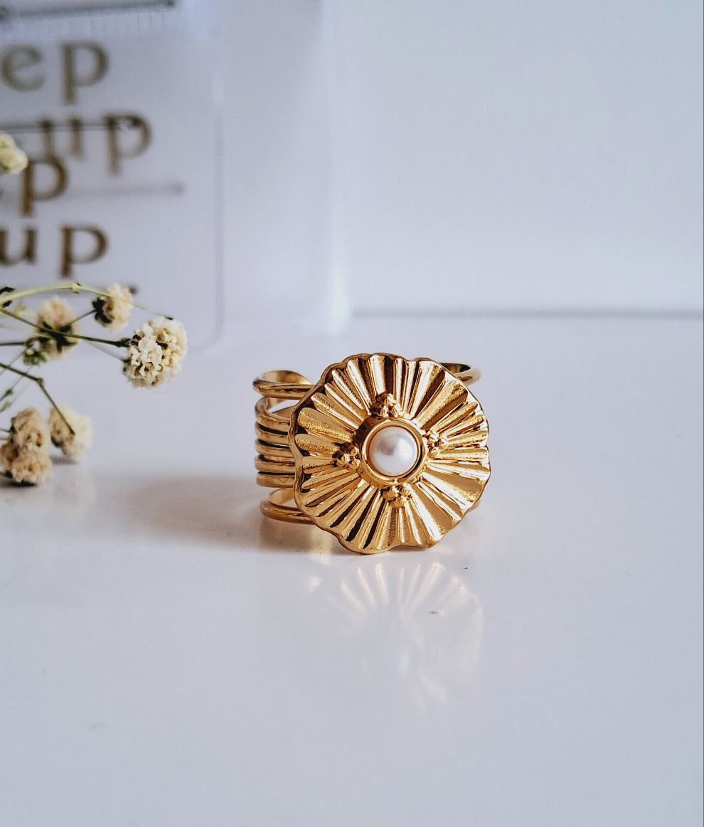 Aura adjustable Ring || 18K Gold-Plated waterproof-Step - Up