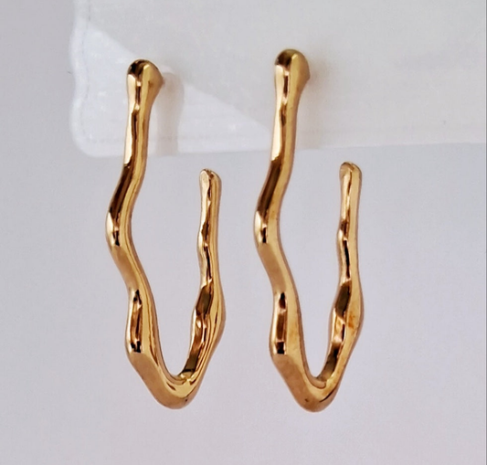 Twisted Drop Earrings | 18K Gold-Plated-Step - Up