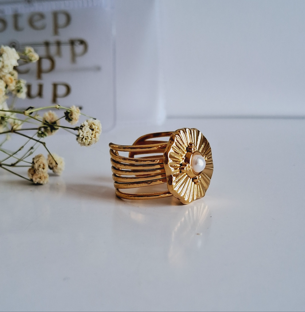 Aura adjustable Ring || 18K Gold-Plated waterproof-Step - Up