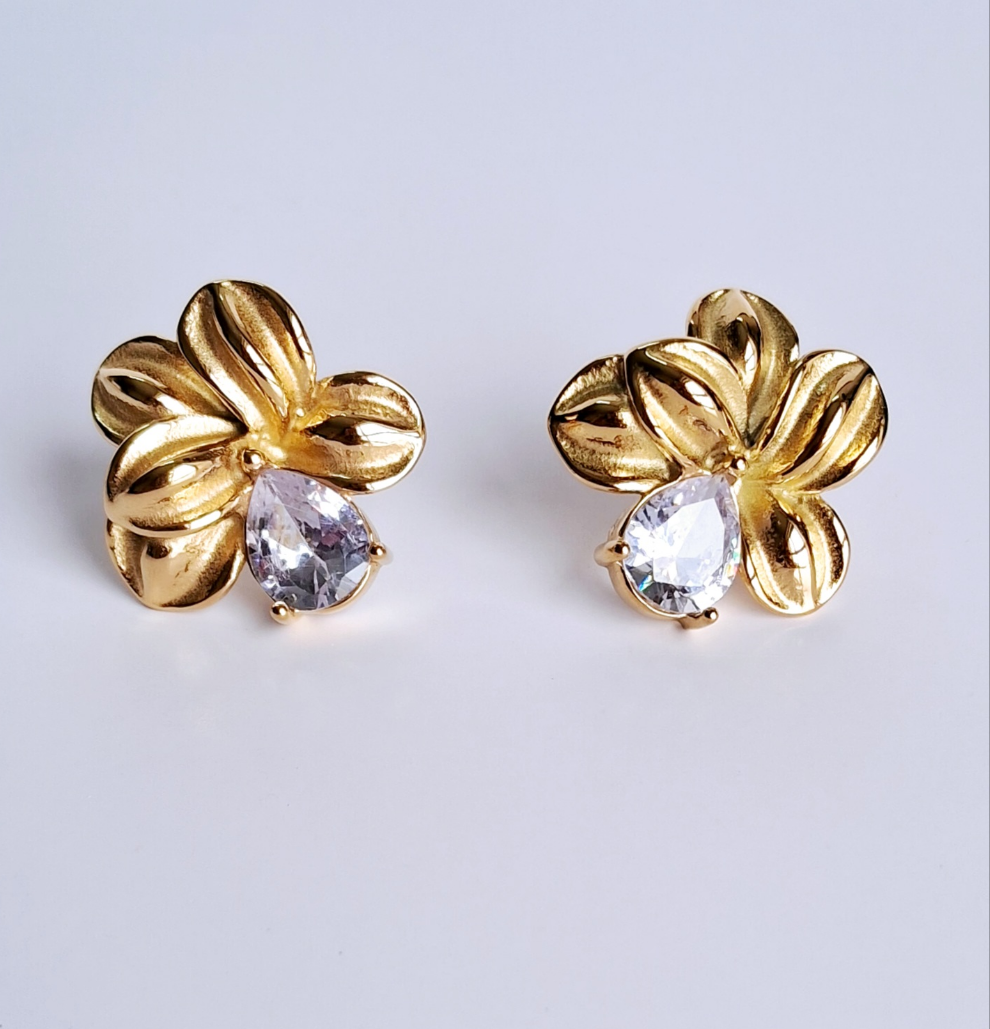 Tiara Earrings | 18K Gold Plated-Step - Up
