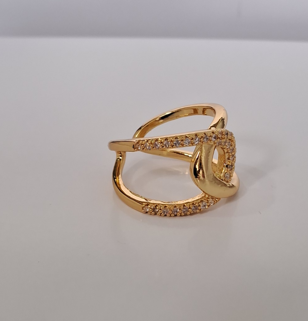 Olivia Adjustable Ring | 18K Gold-Plated-Step - Up