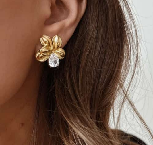 Tiara Earrings | 18K Gold Plated-Step - Up