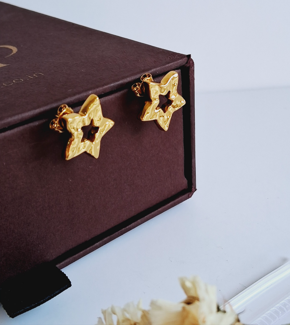 Starlet studs || 18k-Gold Plated-Step - Up