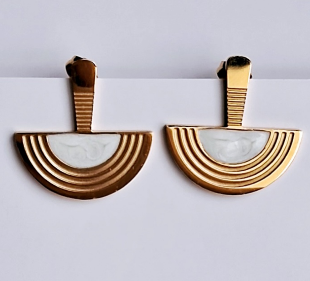 Moon Earrings | 18K Gold Plated-Step - Up