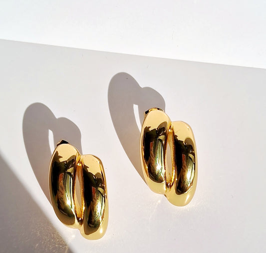 Diana Earrings || 18K Gold-Plated-Step - Up
