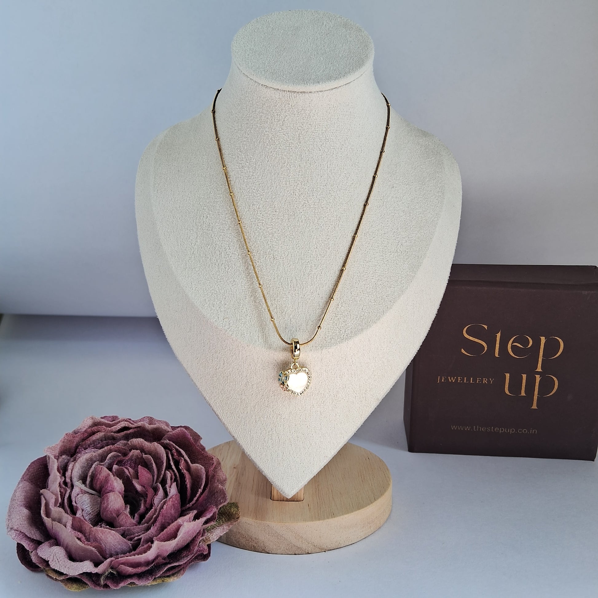 Wings of Affection Necklace || 18K Gold-Plated-Step - Up