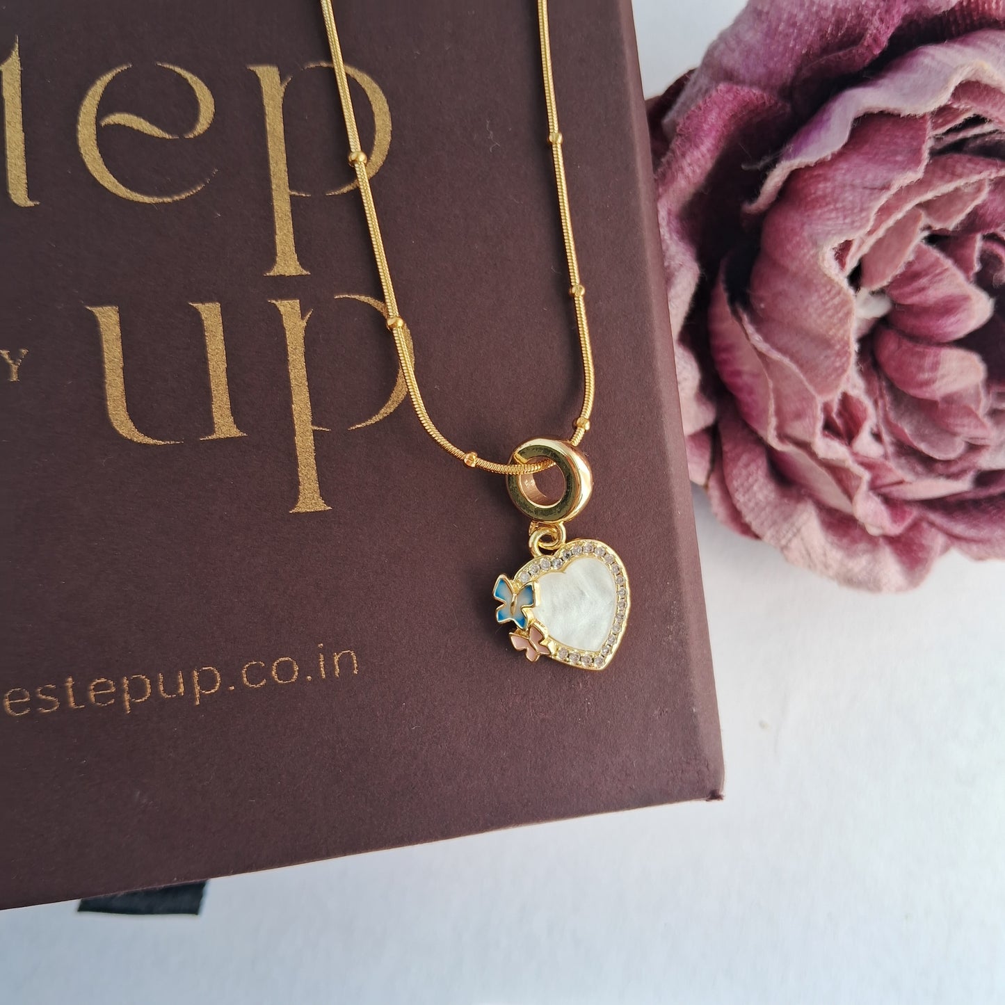Wings of Affection Necklace || 18K Gold-Plated-Step - Up