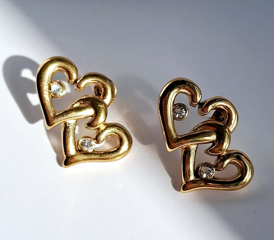 Heart Earrings || 18K Gold-Plated-Step - Up