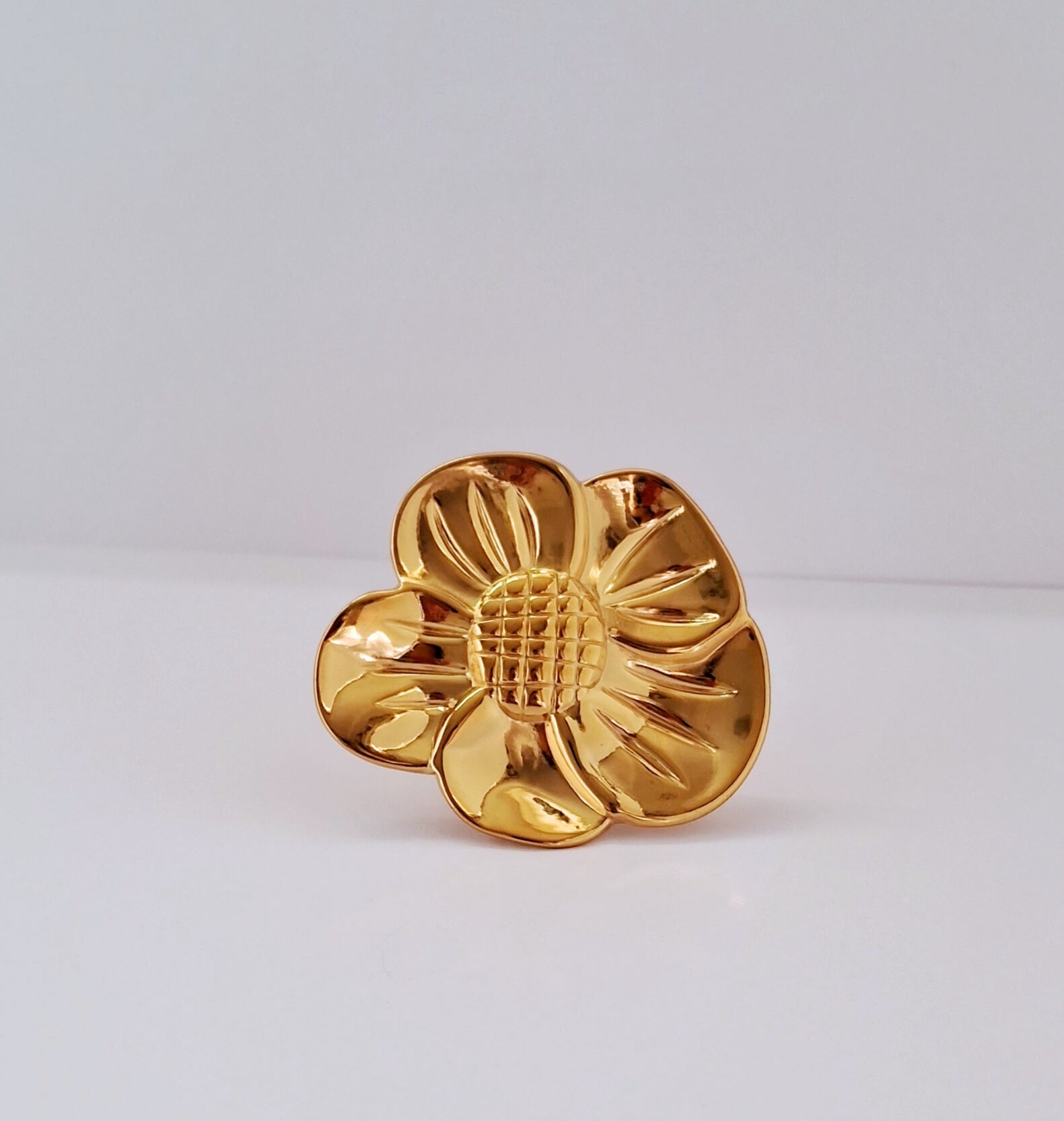 Flower Statement Ring | 18K Gold-Plated-Step - Up
