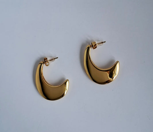 Rylie Hoops | 18K Gold-Plated-Step - Up