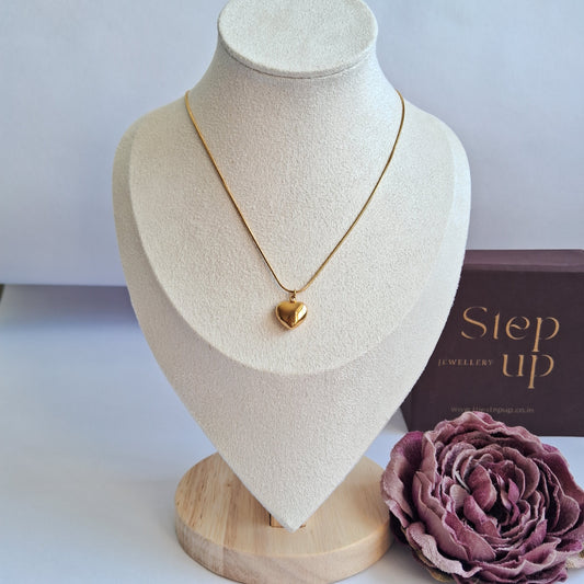 Solid heart necklace || 18K Gold-Plated waterproof-Step - Up