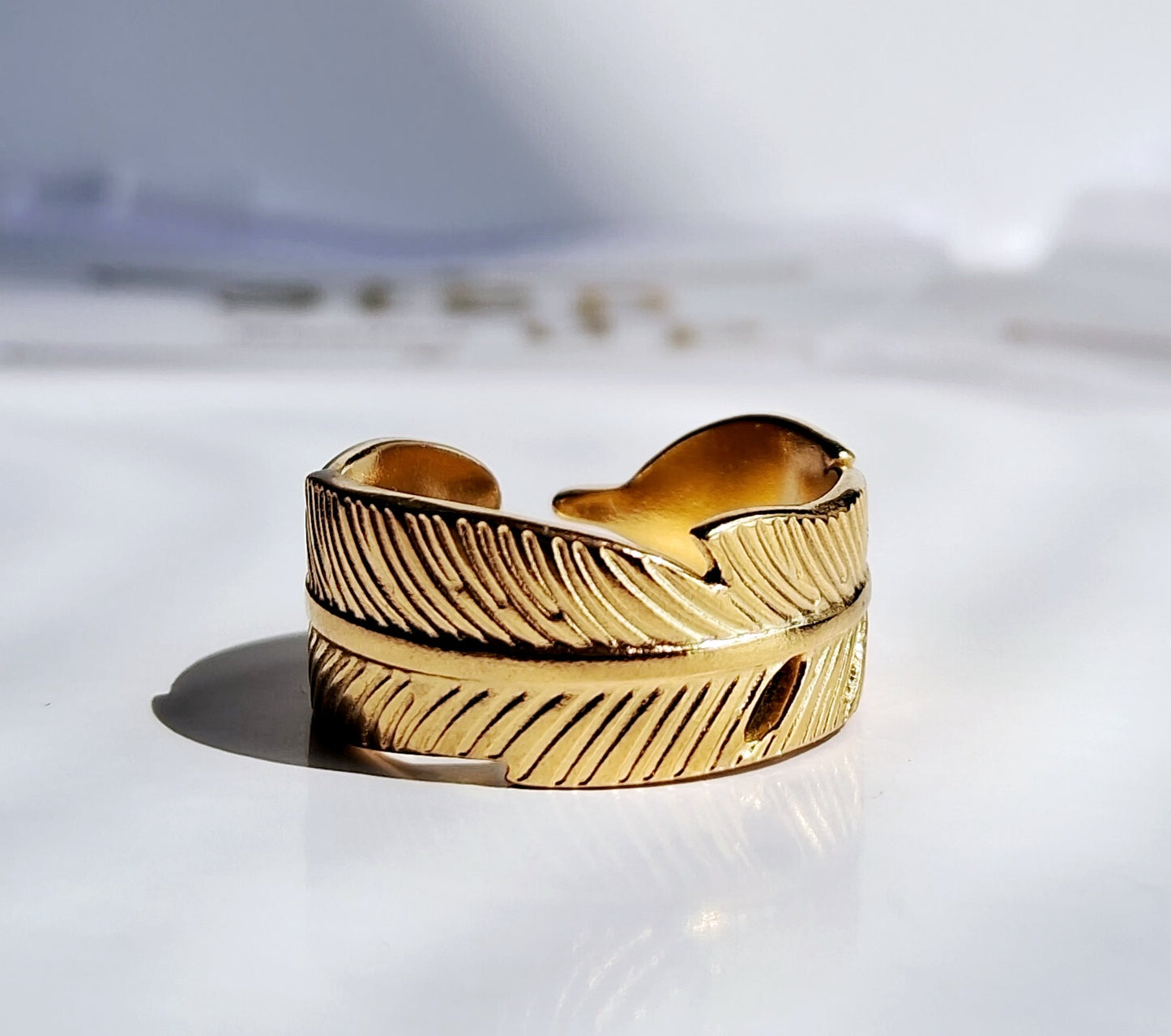 Leafy Ring || 18K Gold-Plated-Step - Up
