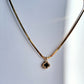 Mystic Green Glow Pendent  with Snake Chain || 18K Gold-Plated-Step - Up