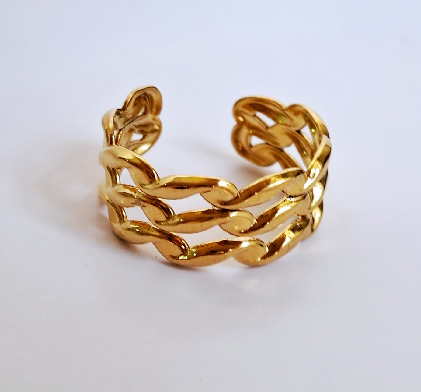 Vera Adjustable Ring | 18K Gold Plated-Step - Up