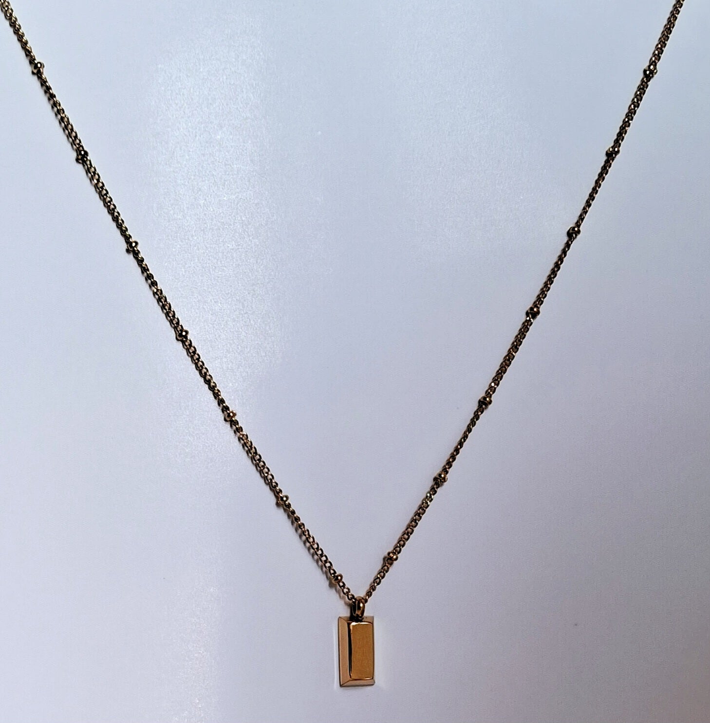 Golden Block Necklace | 18K Gold-Plated-Step - Up