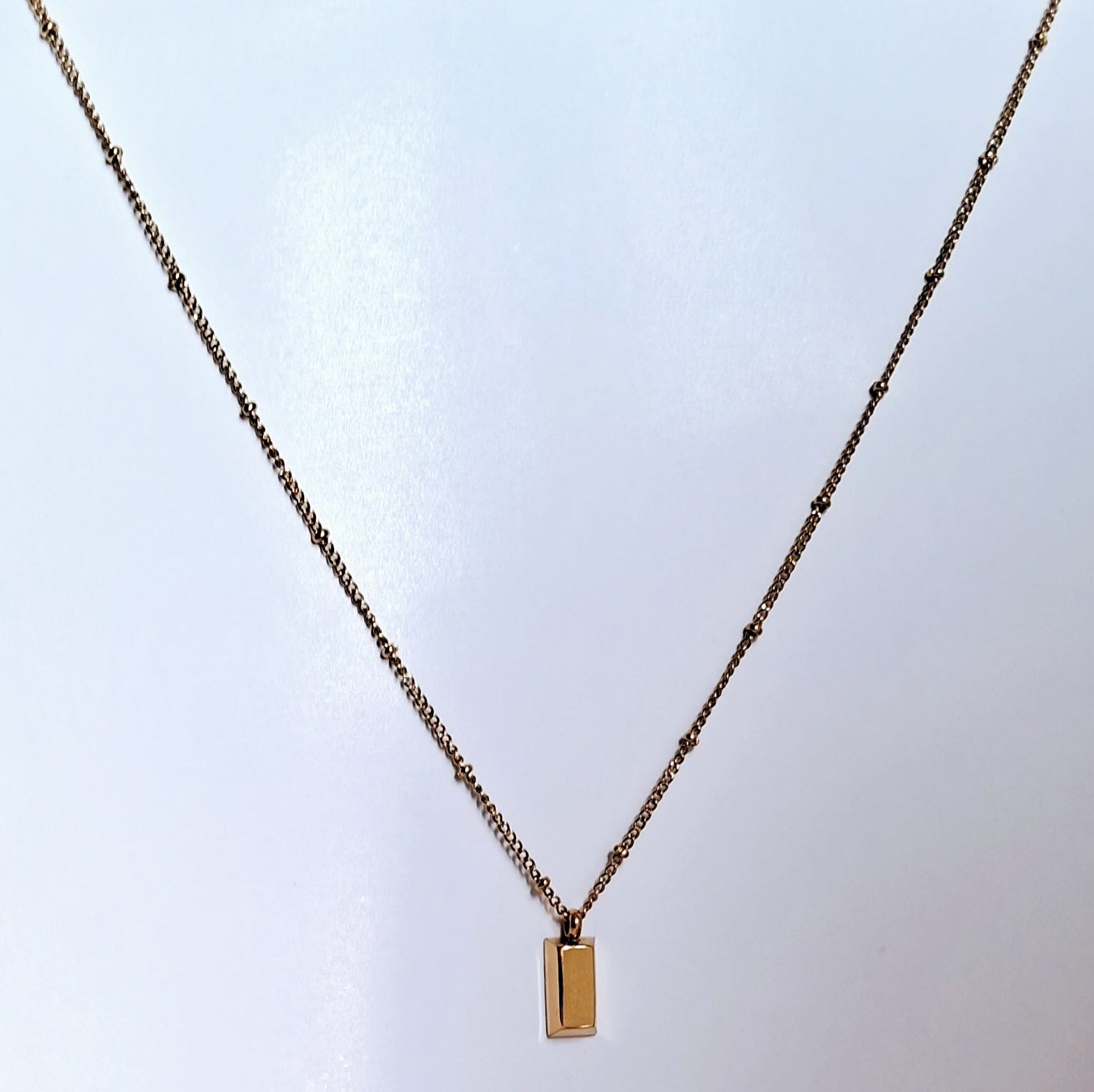 Golden Block Necklace | 18K Gold-Plated-Step - Up