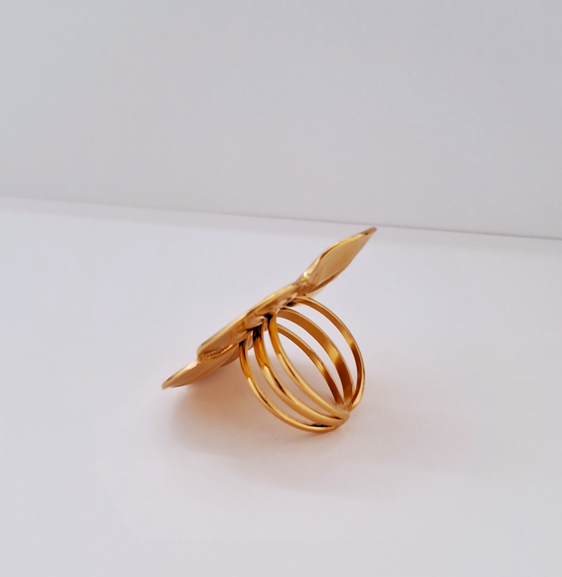 Flower Statement Ring | 18K Gold-Plated-Step - Up